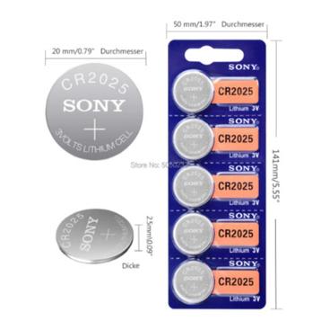 CR2025 Sony Lithium Knoopcel Batterij 3 Volt - Ø20mm - 2,5mm