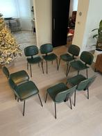 Groene stoelen, Huis en Inrichting, Stoelen, Vijf, Zes of meer stoelen, Industrieel, Metaal, Gebruikt