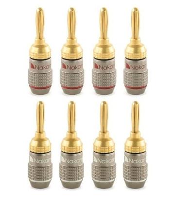 Bouchon banane Nakamichi FanLock doré 24K 2x4 pièces, Enlèvement ou Envoi
