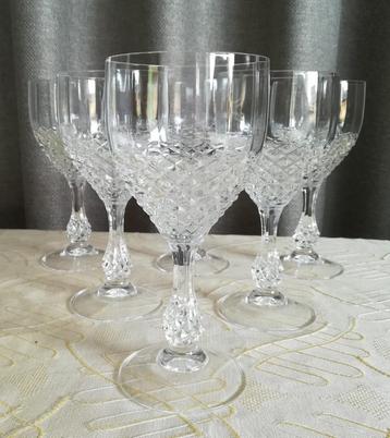 Vintage 6 waterglazen Cristal d'Arques - Durand  Chenonceaux, Enlèvement ou Envoi