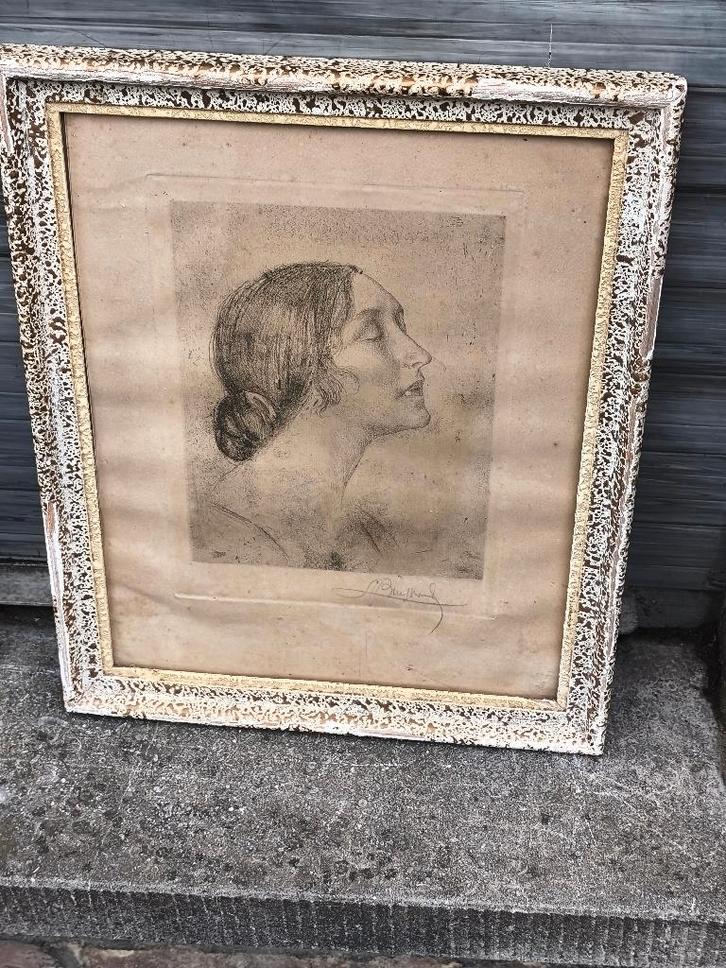 Gravure signe louis buisseret, Antiek en Kunst, Kunst | Etsen en Gravures, Ophalen of Verzenden