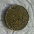 Vintage pièce monnaie munten congo belge 2 francs 1947, Timbres & Monnaies, Monnaies | Belgique, Enlèvement ou Envoi