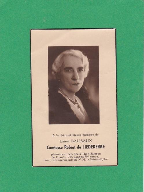 DP Comtesse Robert de Liedekerke (Adel), Verzamelen, Bidprentjes en Rouwkaarten, Bidprentje, Verzenden