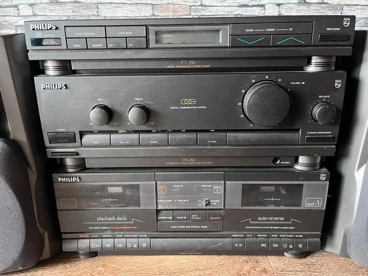 Philips versterker/ receiver met aansluiting voor 4 speakers, Audio, Tv en Foto, Versterkers en Ontvangers, Gebruikt, Stereo, 60 tot 120 watt