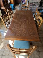 Tafel + stoelen Moet dit weekend weg, Huis en Inrichting, Ophalen, Gebruikt, Eikenhout, 50 tot 100 cm