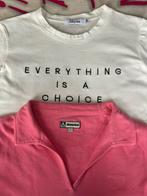 Witte t-shirt & roze polo., Kleding | Dames, T-shirts, Jubylee & Gaastra, Wit, Zo goed als nieuw, Korte mouw