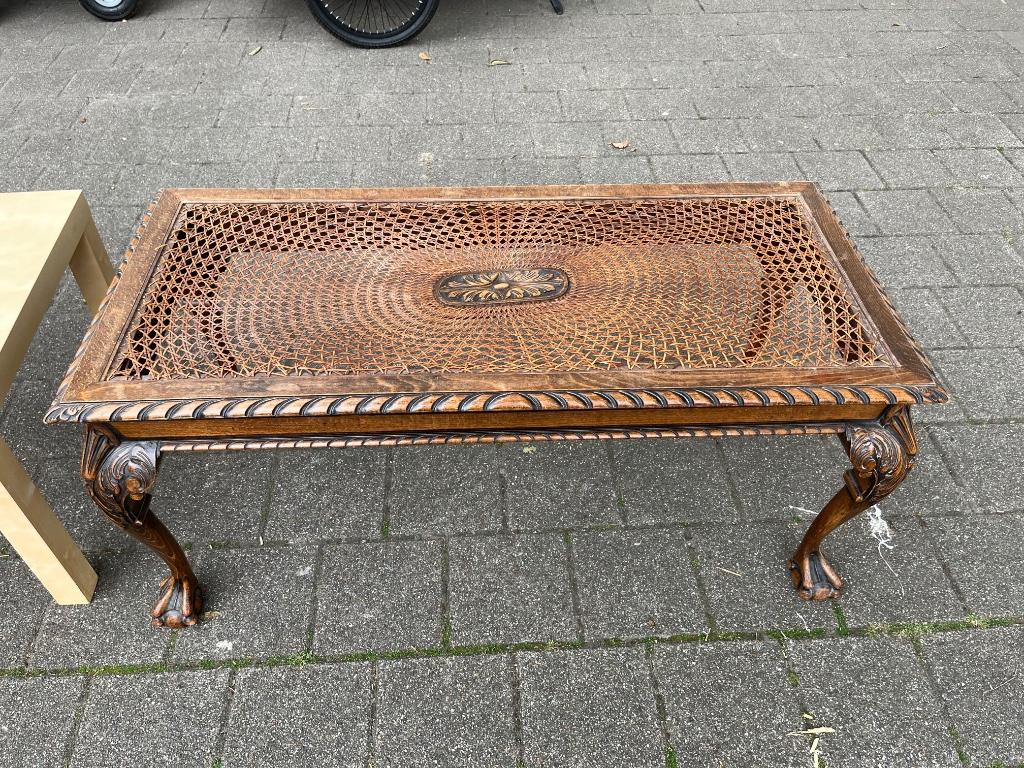 Antieke salontafel, Huis en Inrichting, Tafels | Salontafels, Gebruikt, Minder dan 50 cm, 50 tot 100 cm, 50 tot 100 cm, Rechthoekig