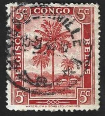 1 Postzegel Palmen  Belgisch Congo  – tweetalig  beschikbaar voor biedingen