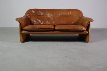 DS-16 Cognac leather sofa by De Sede Switzerland, 1970s beschikbaar voor biedingen