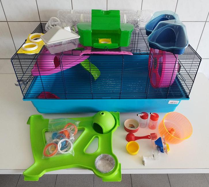 Grote hamsterkooi + extra's, Animaux & Accessoires, Rongeurs & Lapins | Cages & Clapiers, Cage, Moins de 60 cm, 75 à 110 cm, Hamster