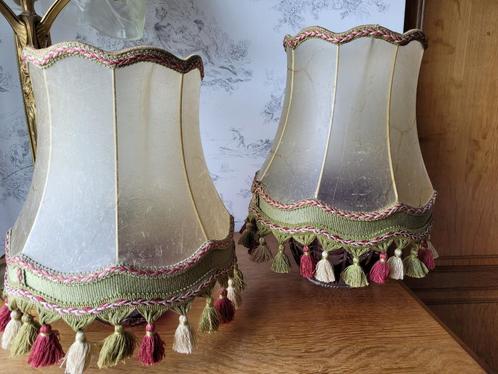 Twee vintage lampenkappen voor varkensblaas, Huis en Inrichting, Lampen | Lampenkappen, Zo goed als nieuw, 25 tot 50 cm, Overige vormen
