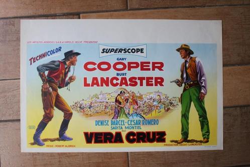 filmaffiche Vera Cruz 1954 Gary Cooper filmposter, Collections, Posters & Affiches, Comme neuf, Cinéma et TV, A1 jusqu'à A3, Rectangulaire horizontal