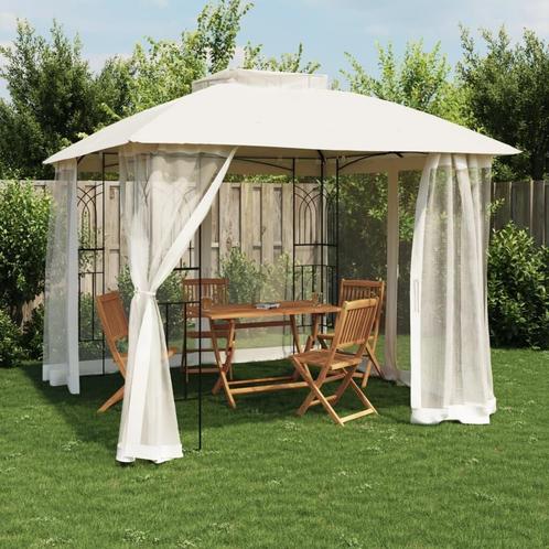 Prieel zijwanden van gaas en dubbel dak 2,94x2,94 m, Tuin en Terras, Overkappingen, Nieuw, Tuinpaviljoen, Verzenden