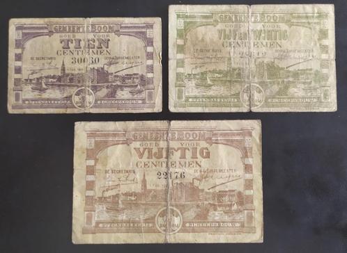Boom - 10+25+50 centiemen 1918 (noodgeld), Postzegels en Munten, Bankbiljetten | België, Setje, Ophalen of Verzenden