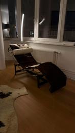 Chaise longue style le corbusier Cuir blanc & peau de vache, Antiquités & Art, Enlèvement