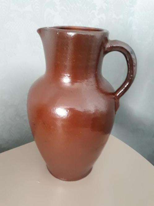 Vintage rustieke bruine keramieken kan H: 32, Antiek en Kunst, Antiek | Keramiek en Aardewerk, Ophalen