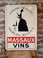 blikken reclame reclamebord massaux vins 1953 vintage, Ophalen, Zo goed als nieuw, Reclamebord