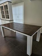 Houten wit/bruine landelijke set meubelen, 50 tot 100 cm, 150 tot 200 cm, Rechthoekig, Zo goed als nieuw