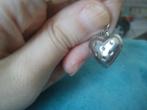 Vintage zilverkleurig hartje kettinghanger, Ophalen of Verzenden, Zo goed als nieuw, Hart, Zilver
