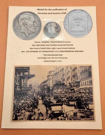 Munt t.g.v. het 'heimgekehrt' Oostenrijk (1938) met foto's. beschikbaar voor biedingen