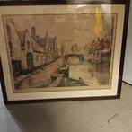 Schilderij Brugse grachten getekend ( onduidelijk), Ophalen