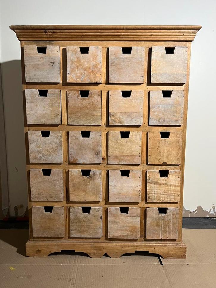 Massief mangohouten ladekast, Huis en Inrichting, Kasten | Ladekasten, Zo goed als nieuw, 100 tot 150 cm, 50 tot 100 cm, 25 tot 50 cm