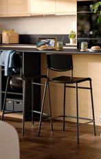 Kruk met leuning set van 4, Huis en Inrichting, Barkrukken, Ophalen, Zo goed als nieuw, Metaal, Met voetsteun