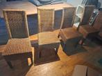 4 Chaises en osier à reprendre, Maison & Meubles, Brun, Enlèvement, Utilisé, Bois