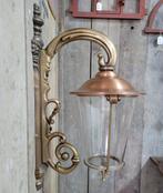 Art Nouveau antieke bronze buitenlamp hangend wandlantaarn, Ophalen of Verzenden