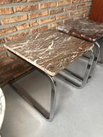 2  tables d'appoint vintage en marbre, tables de chevet, Enlèvement, Utilisé