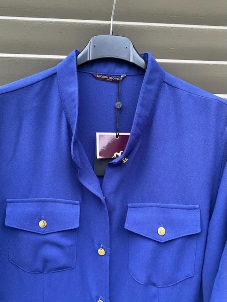 Robe chemise chic, bleu roi, Sacoor Brothers, Taille 40, Kleding | Dames, Jurken, Zo goed als nieuw, Maat 38/40 (M), Blauw, Ophalen