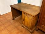 Bureau eik fineer en massief, Huis en Inrichting, Bureaus, Ophalen, Gebruikt, Bureau