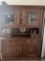 Buffet vitrine en bois foncé, 150 à 200 cm, Utilisé, Autres essences de bois, Avec tiroir(s)