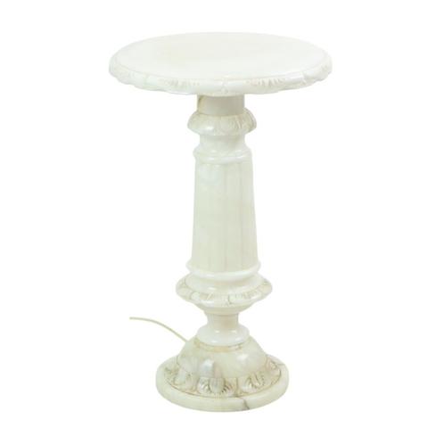 Vintage Verlichte Bijzettafel Zuil Pilaar Lamp Albast Steen, Antiek en Kunst, Curiosa en Brocante, Ophalen