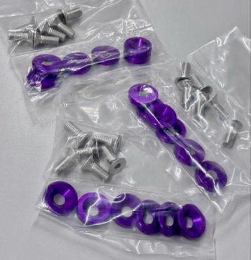 16x Fender Washers tuning jdm paars - Zonder logo M8 16X beschikbaar voor biedingen