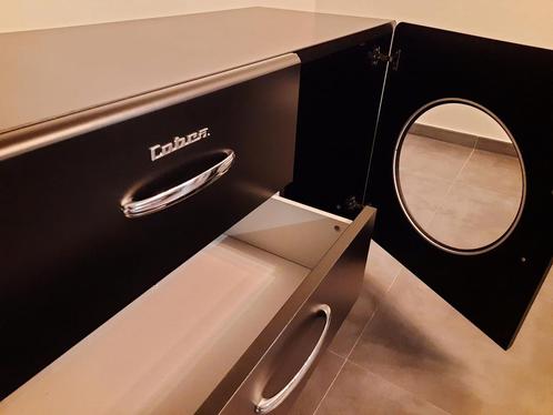 Zwarte dressoir Tenzo Cobra retro design, Huis en Inrichting, Kasten | Dressoirs, Gebruikt, 150 tot 200 cm, 25 tot 50 cm, Met lade(s)