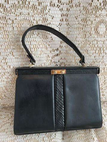 DELVAUX vintage tas van leer en python, Handtassen en Accessoires, Ophalen of Verzenden, Zwart