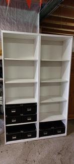 Ikea boekenkast wit / kast met 10 vakken en 8 dozen, Maison & Meubles, Armoires | Bibliothèques, Avec tablette(s), 100 à 150 cm