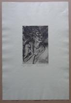 JOS VERDEGEM / DANSEUR HINDOU / ZW-W ETS / 50x34cm / SIG, Antiek en Kunst, Ophalen of Verzenden