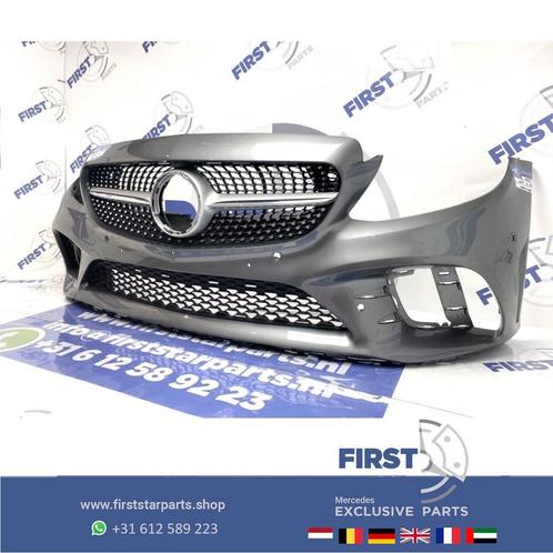 W205 Facelift AMG Voorbumper + diamond gril 2019 Mercedes C, Auto-onderdelen, Carrosserie, Bumper, Mercedes-Benz, Voor, Gebruikt