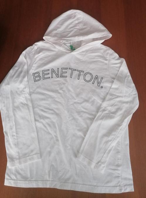 Witte Benetton trui cm 146 11 jaar, Kinderen en Baby's, Kinderkleding | Maat 146, Zo goed als nieuw, Jongen, Trui of Vest, Ophalen of Verzenden