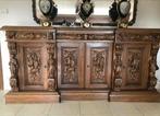 Massief eiken eetkamer - rijk gesculpteerd - volledige set, Huis en Inrichting, Kasten | Dressoirs, Ophalen, Gebruikt, Eikenhout
