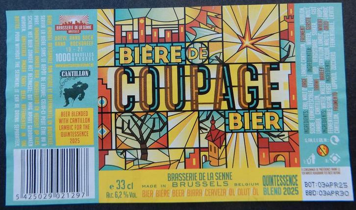 Bieretiket Coupage bier Brouwerij De La Senne (11o3), Verzamelen, Biermerken, Gebruikt, Verzenden