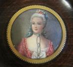 Antiek handgeschilderd miniatuur portret dame /17, Antiek en Kunst, Verzenden