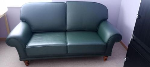 Lederen zetel 180cm  als nieuw - groen, Huis en Inrichting, Zetels | Zetels, Nieuw, Rechte bank, Overige maten, 150 tot 200 cm