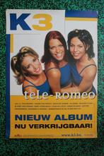 AFFICHE POSTER Originele K3 Nieuwe Plaat Album Tele Romeo, Enlèvement, Utilisé, Rectangulaire vertical, Musique