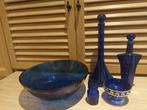 Blauwe vazen, Ophalen of Verzenden, Gebruikt, Blauw, Glas