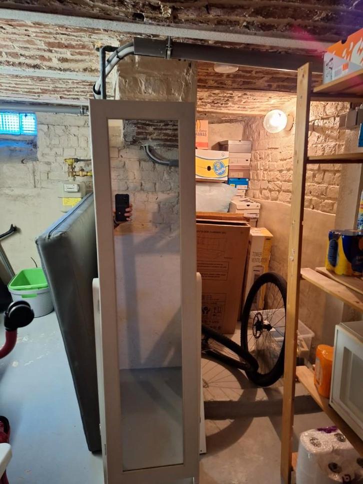 Staande spiegel met opbergruimte, Huis en Inrichting, Woonaccessoires | Spiegels, Gebruikt, Minder dan 50 cm, 100 tot 150 cm, Rechthoekig