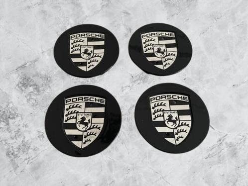 Porsche Zwart/Wit Naafdoppen/Naafkappen 76mm set van 4 stuks, Auto diversen, Wieldoppen, Nieuw, Verzenden
