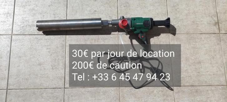 Carotteuse + Couronne diamant 82mm, Doe-het-zelf en Bouw, Gereedschap | Boormachines, Gebruikt, Boor- en Schroefmachine, 600 watt of meer